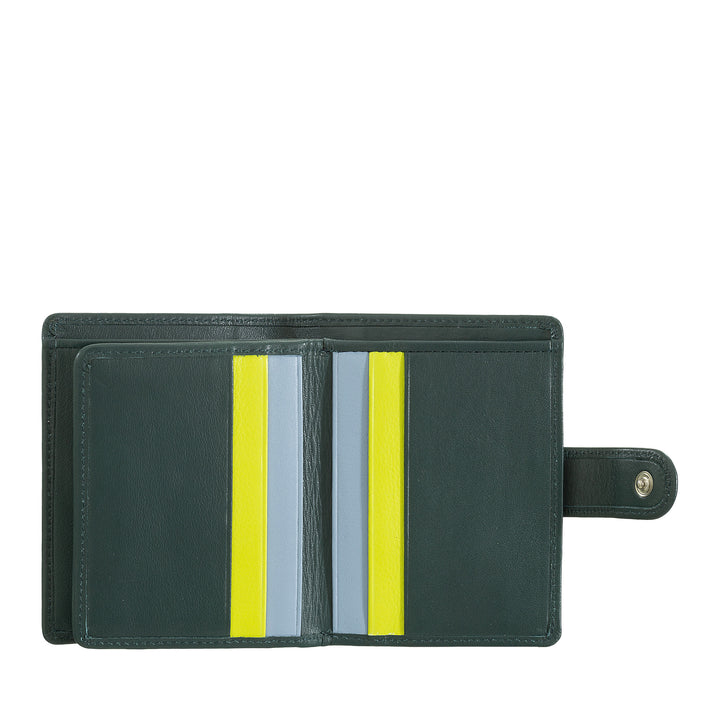 Dudu Women's Wallet in Vera Little Leather Leather Rfid Leather with Crescete Hinge Door Banknotes, External Closure