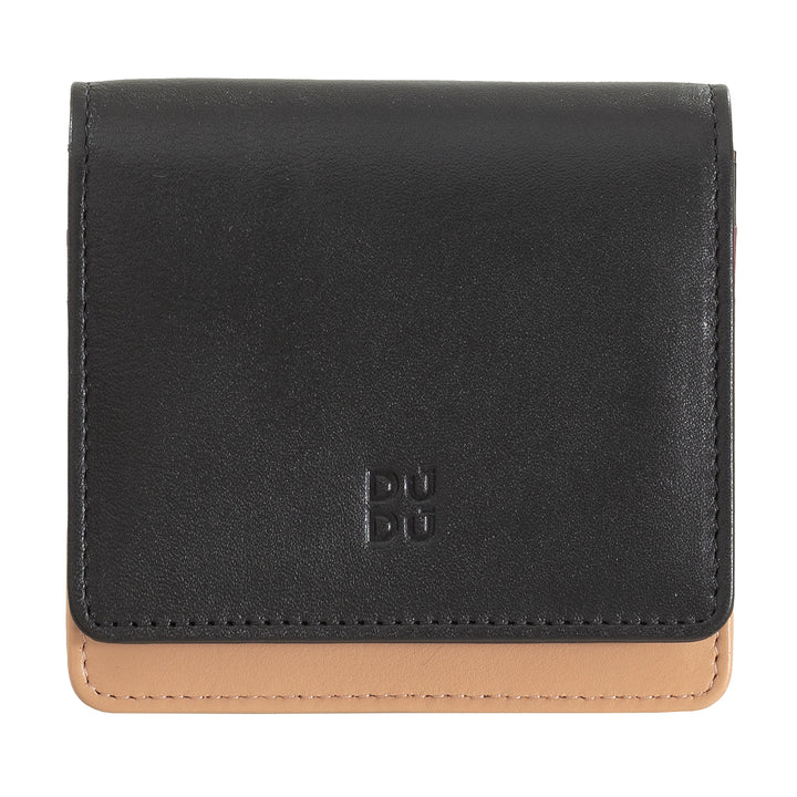 DUDU Women's Wallet Small RFID Shielded Leather Ultra Compact with Internal Zip and 8 Card Holders