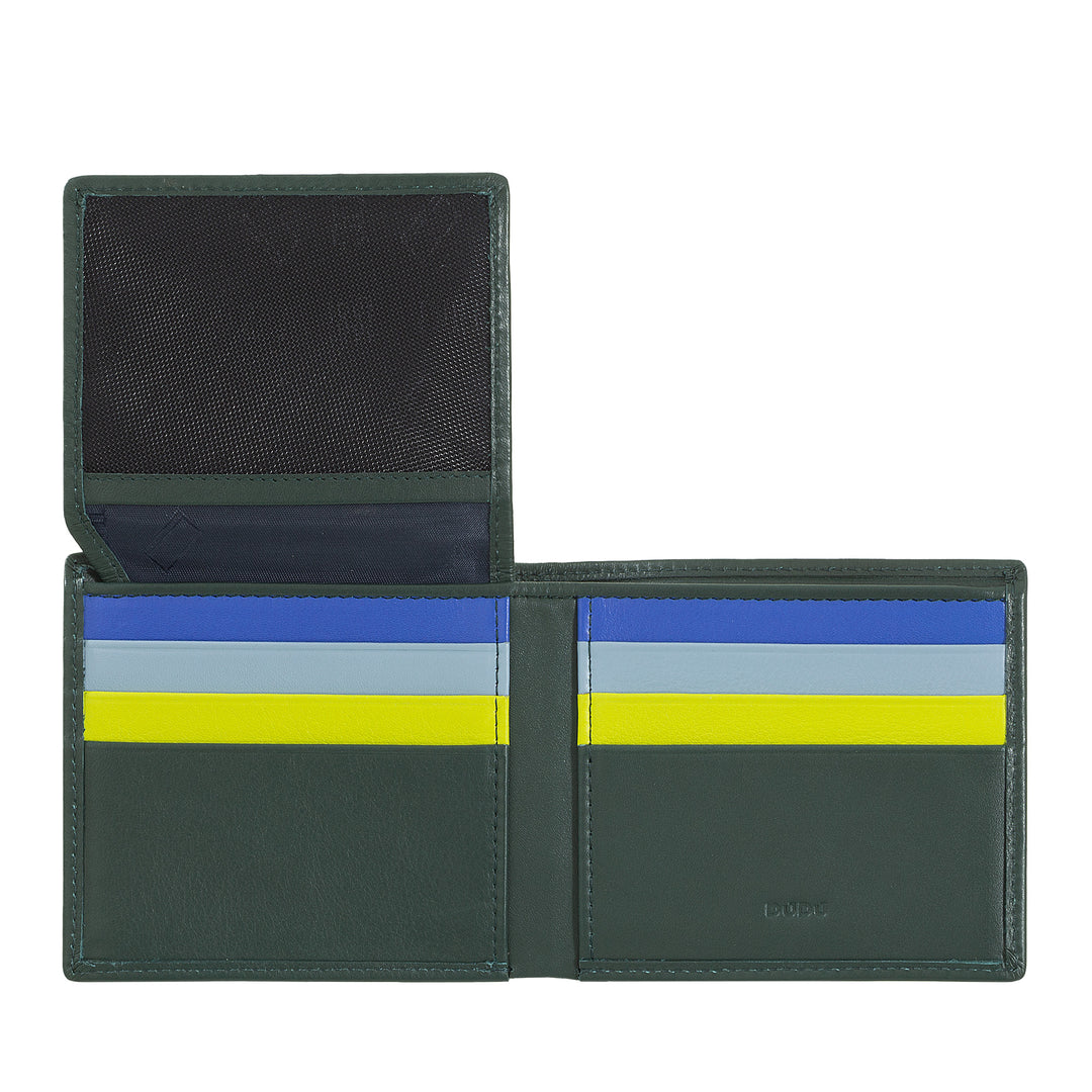 DUDU Small RFID Men's Wallet In Multicolor Leather Card Card Card