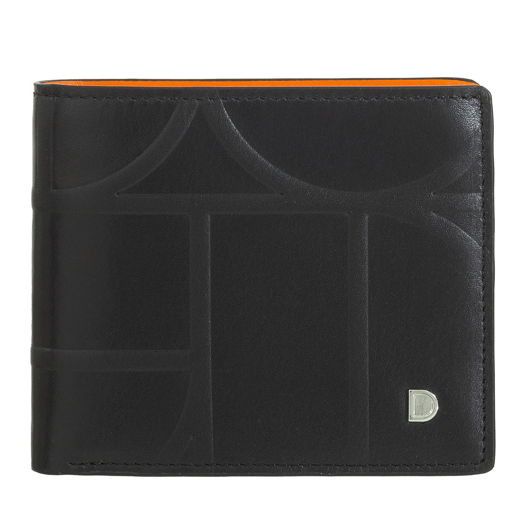 DUDU Small RFID men's portfolio in printed leather, cards holder wallets with internal flap, without front door, pocket with retina