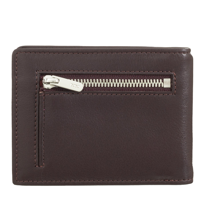 DUDU men's wallet with clip stopsoldi, small compact thin portfolio with rfid protection, credit card holder and rear zip