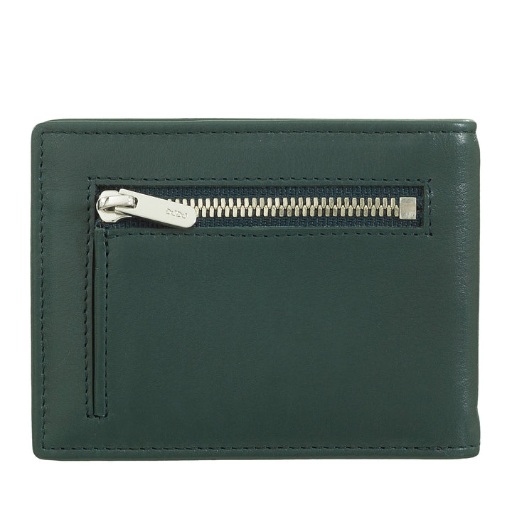 DUDU men's wallet with clip stopsoldi, small compact thin portfolio with rfid protection, credit card holder and rear zip