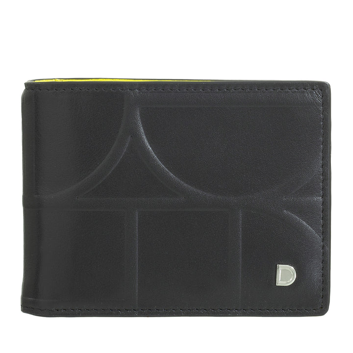 DUDU Men's leather wallet printed with clip stopsoldi, small compact thin wallet with rfid protection - credit card holder and rear zip