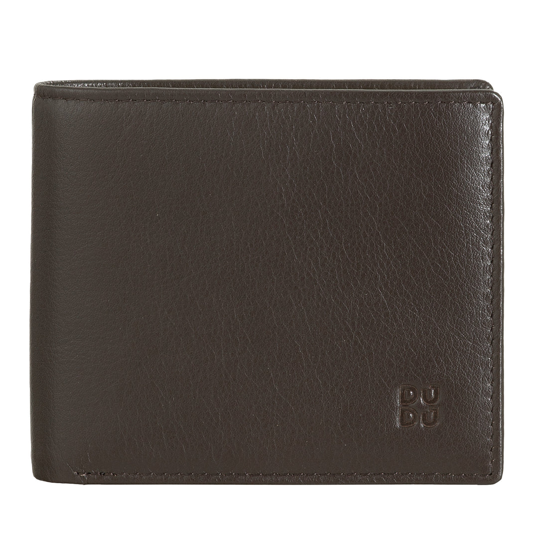 DUDU Small RFID men's leather men's portfolio with door holder