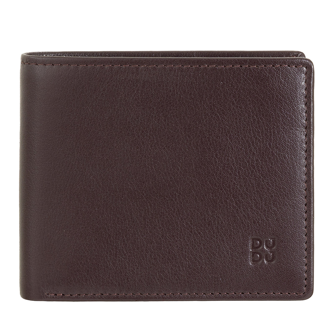 DUDU Small Men's RFID Leather Wallet with Coin Wallet