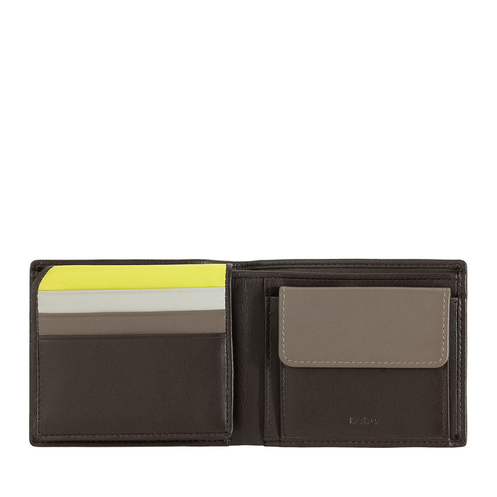 DUDU Small RFID men's leather men's portfolio with door holder