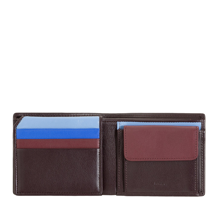 DUDU Small Men's RFID Leather Wallet with Coin Wallet