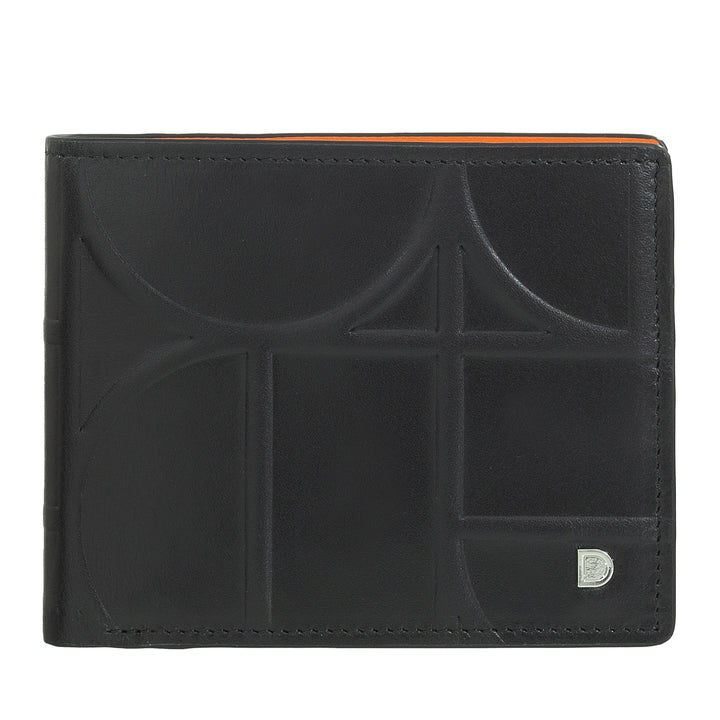 DUDU Men's Wallet Rfid in Classic Printed Leather with Portamonete - Elegant, compact, with compartments for cards and banknotes