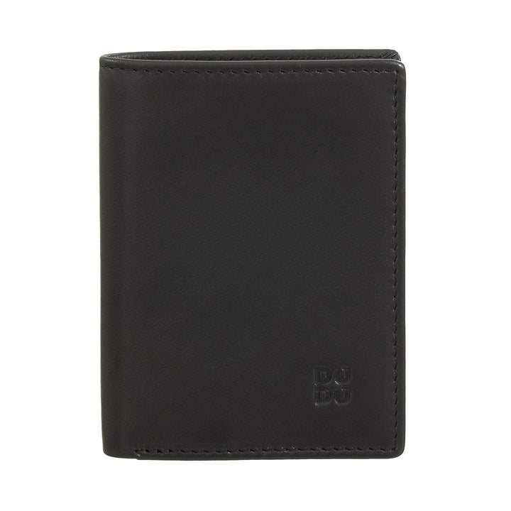 DUDU Men's Leather Wallet, Slim Men's Wallet with Credit Card Holder, Cash Banknote Holder, Small and Compact, with RFID Protection