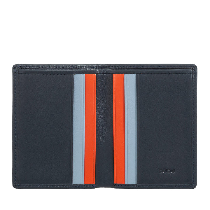 DUDU Men's Leather Wallet, Slim men's wallet with credit card holder, cash case holder, small and compact, with RFID protection