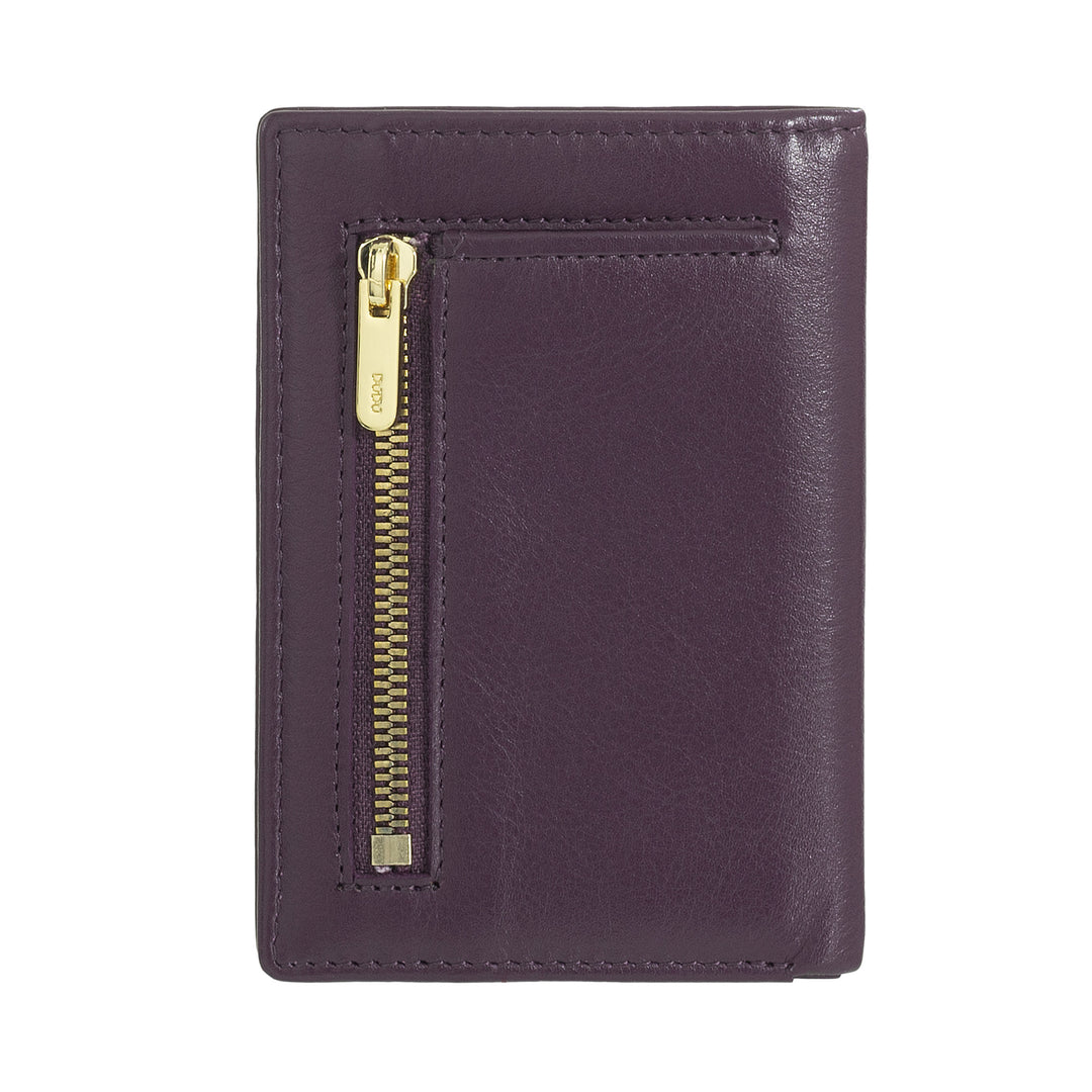 DUDU Men's Wallet in Small Leather, Compact Slim Men's Wallet with Credit Card holder, Cash banknotes holder, Door Zip, with RFID protection