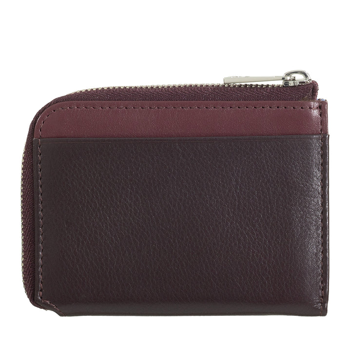 Dudu Small men's wallet with zip, RFID wallet in colored leather, credit card holder, compact pocket design