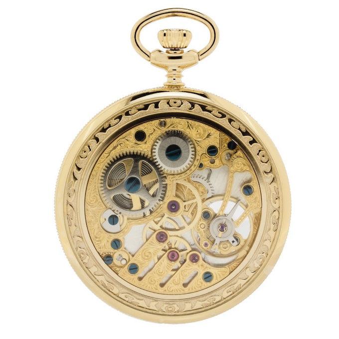 Pryngeps orologio da tasca Classic 50mm bianco carica manuale acciaio finitura PVD oro giallo T065-L - Capodagli 1937