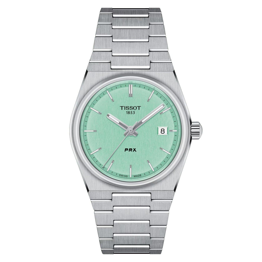 Tissot orologio PRX 35mm verde acqua quarzo acciaio T137.210.11.091.00 - Capodagli 1937