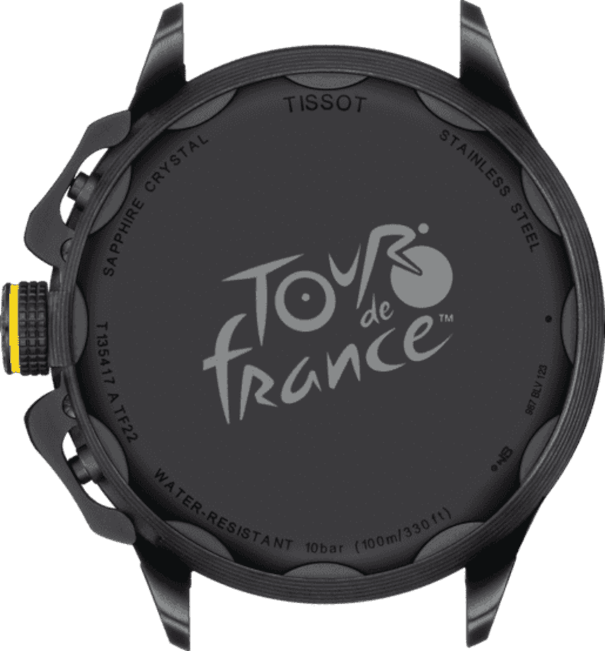 Tissot orologio T-Race Cycling Tour De France 2023 45mm nero quarzo acciaio finitura PVD nero T135.417.37.051.05 - Capodagli 1937