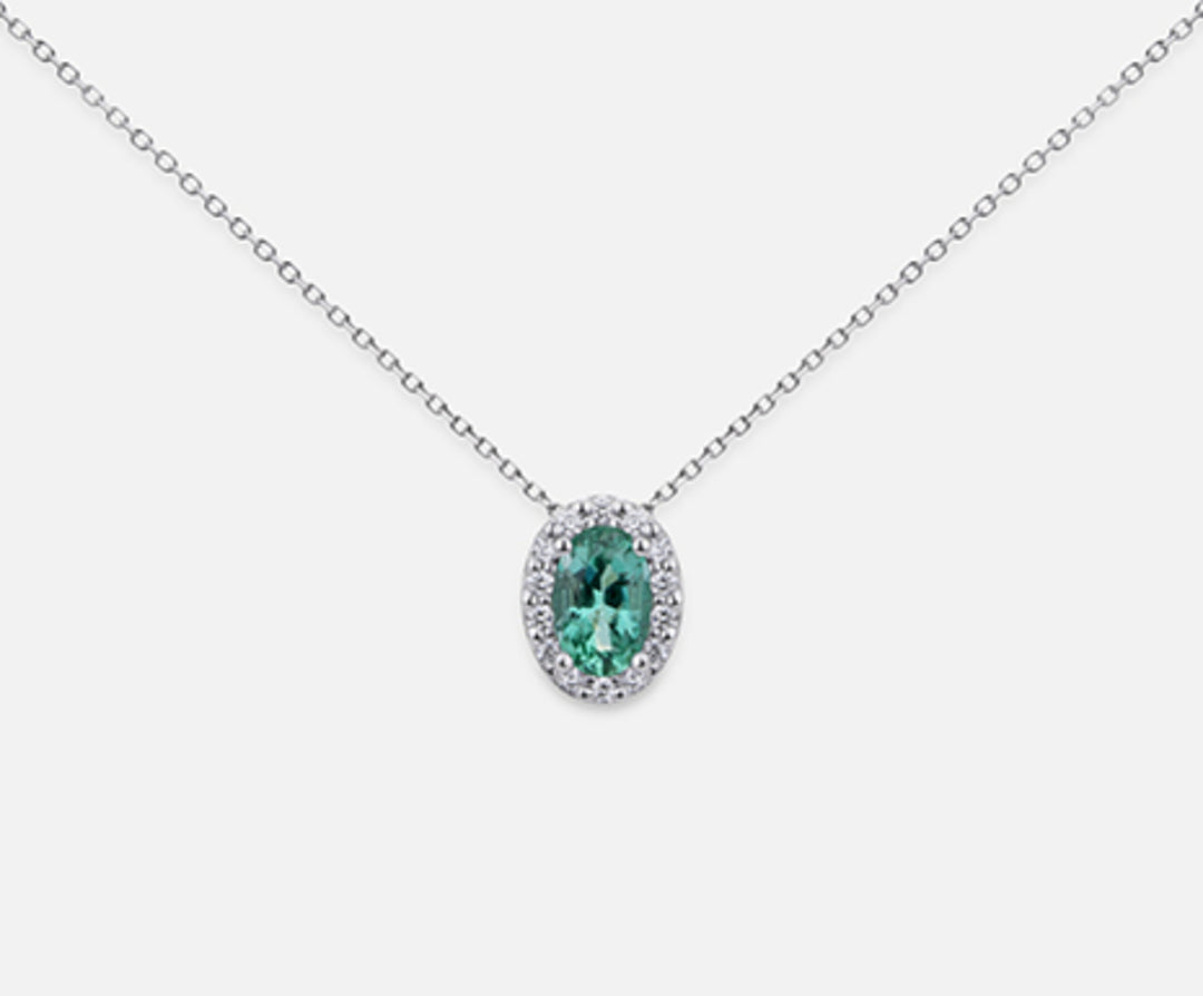 Nihama cl 18k oval emerald 6x4 ct.0.30 dia ct.0.09 ND5059O4BE