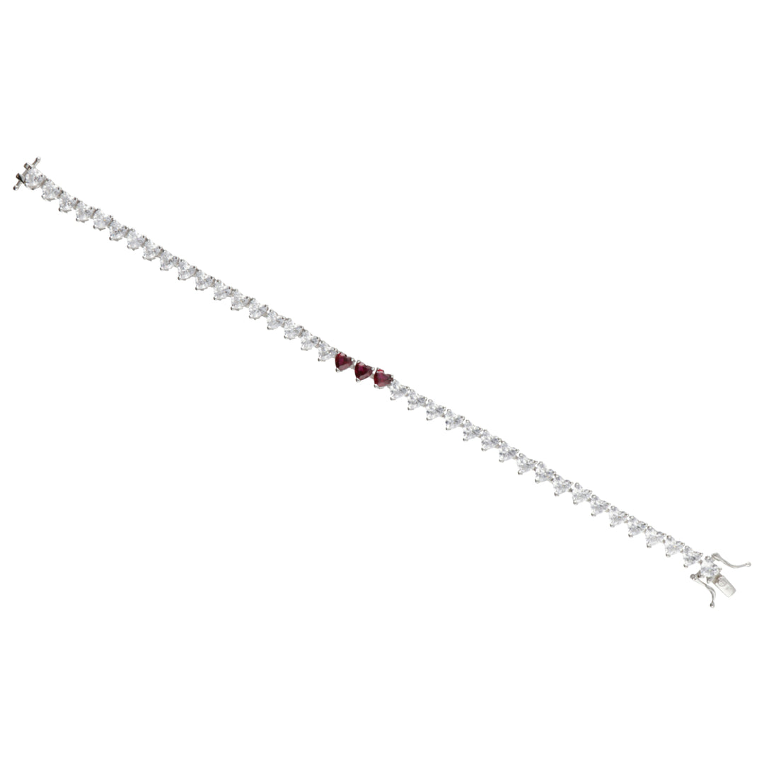 Nihama br ag925 gem swarovski white and red NB7440A4RED00