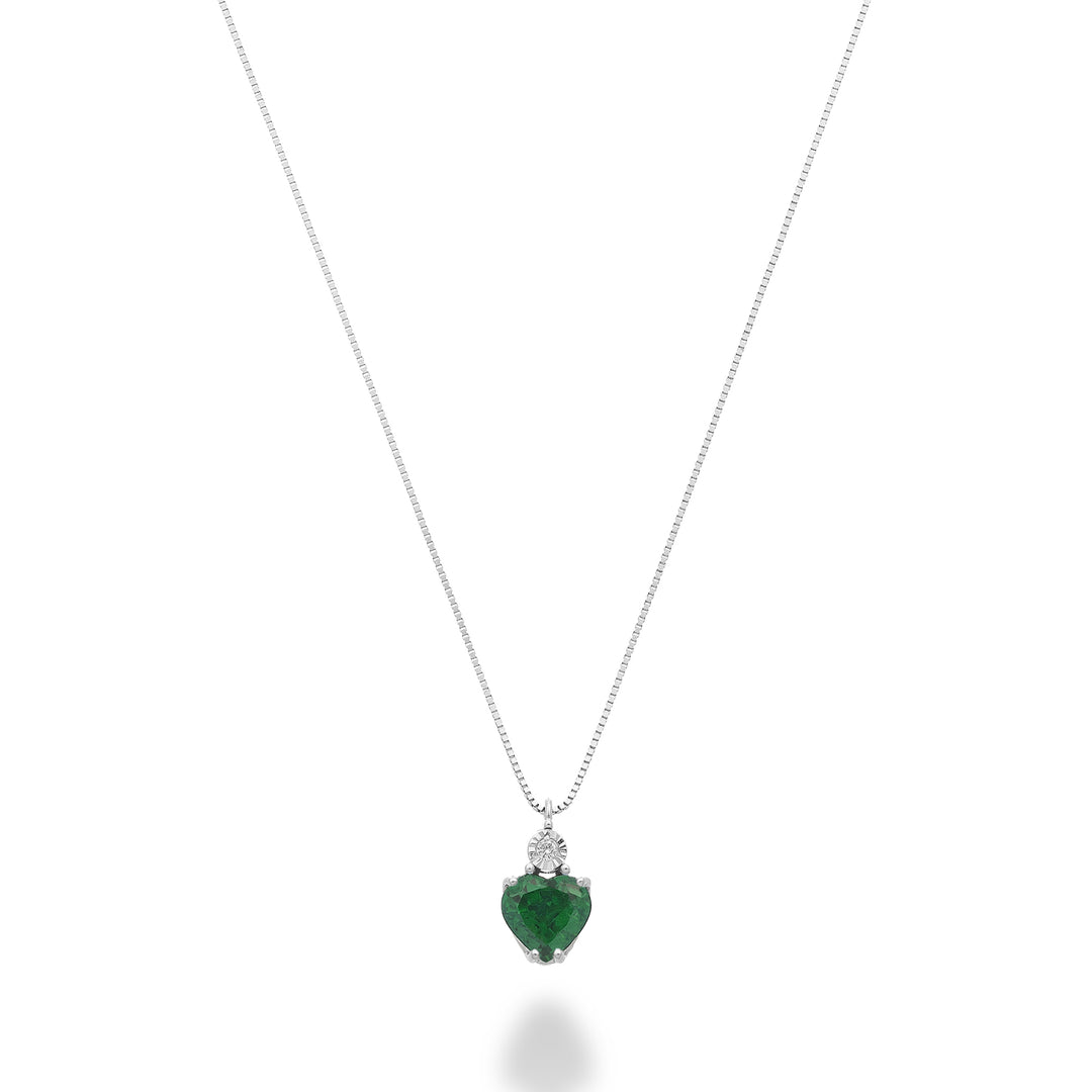 Nihama cl 18k emerald heart 5x5 with diamond ND5195O4BE