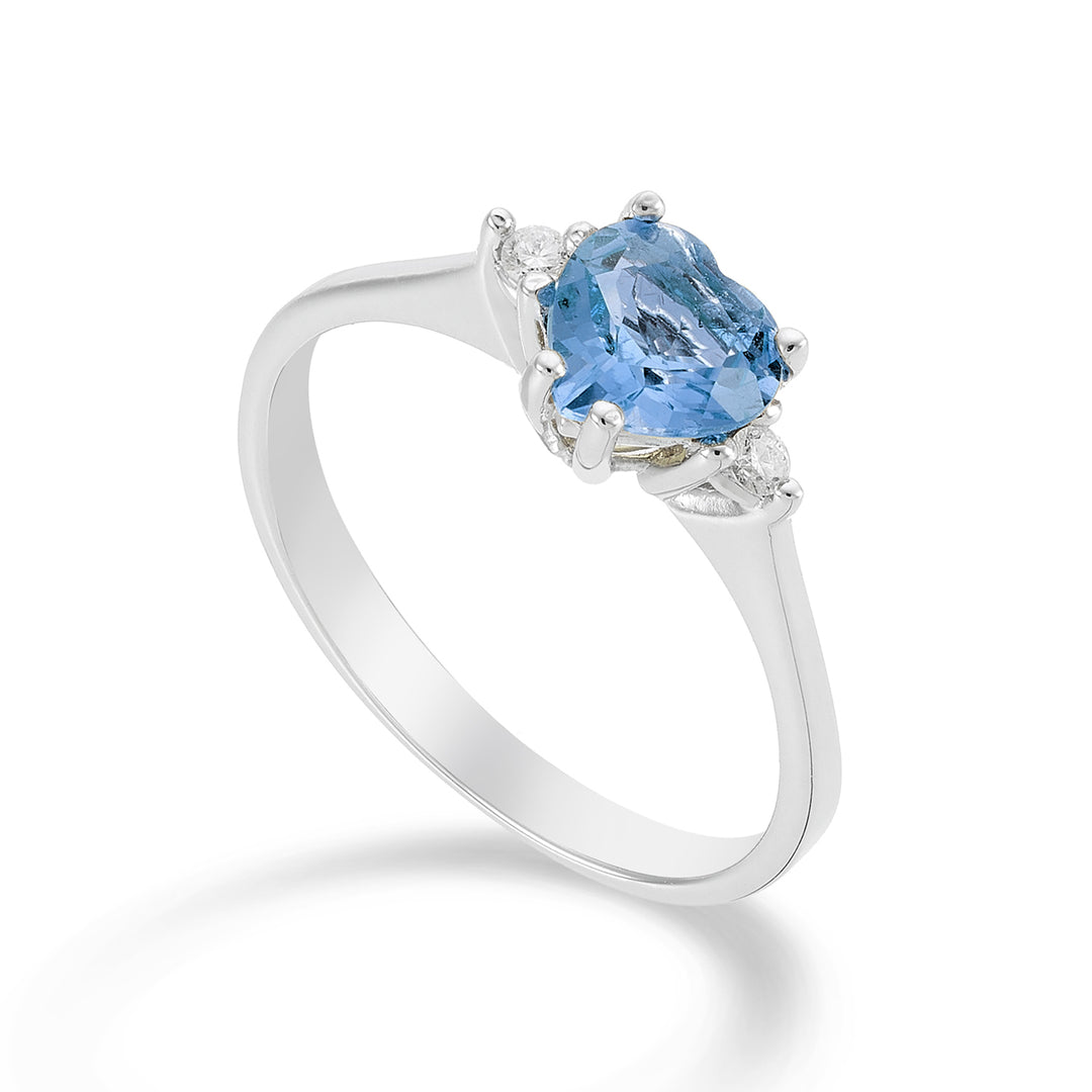 Nihama an 18k London blue topaz heart 6x6 ct.0.85 diam. ct.0,04 NACL198DITPBL66O4
