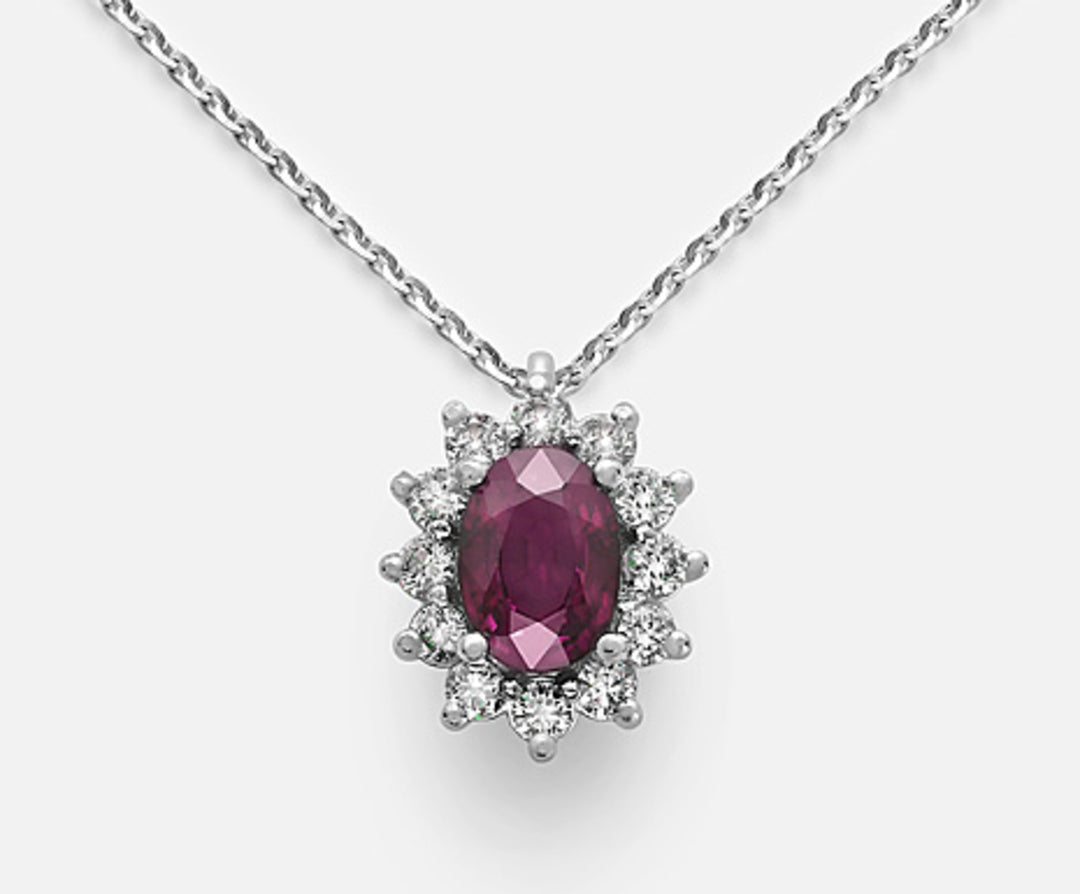 Nihama cl 9k oval ruby ​​7x5 ct.0.90 diam. 0.30 ct ND5048R4RBC