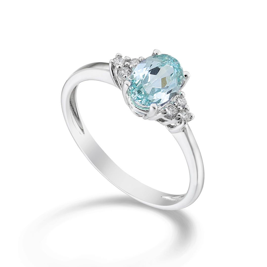 Nihama an 18k paraiba tourmaline oval 7x5 ct.0.80 dia ct.0.09 NA5112O4PAR