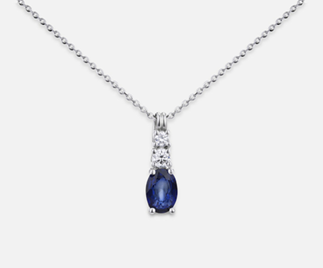 Nihama cl 18k oval sapphire 7x5 ct.0.80 dia ct.0.15 ND5056O4ZFD
