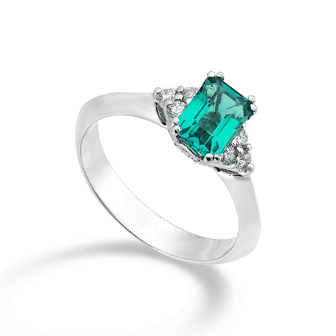 Nihama an 18k emerald n. oct 7x5 ct. 1.05 dia ct.0.12 NACL113SMN57O4.1.05