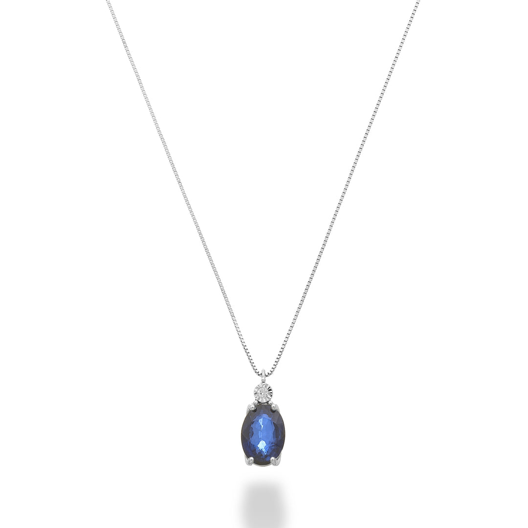 Nihama cl 18k sapphire no. 7x5 oval with diamond ND5186O4ZFN080