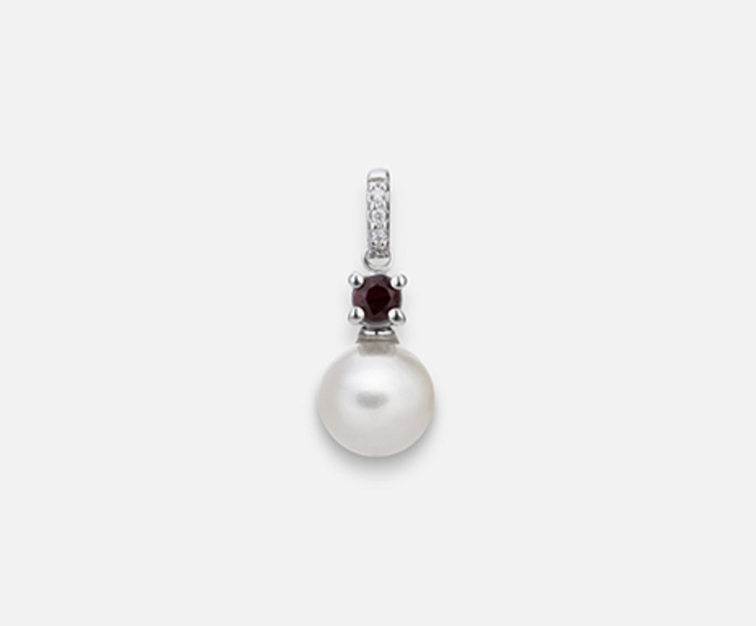 Nihama pe 18k fw 6.5/7 round garnet mm2.75 ct.0.11 dia ct.0.01 NP0396O4FABI065