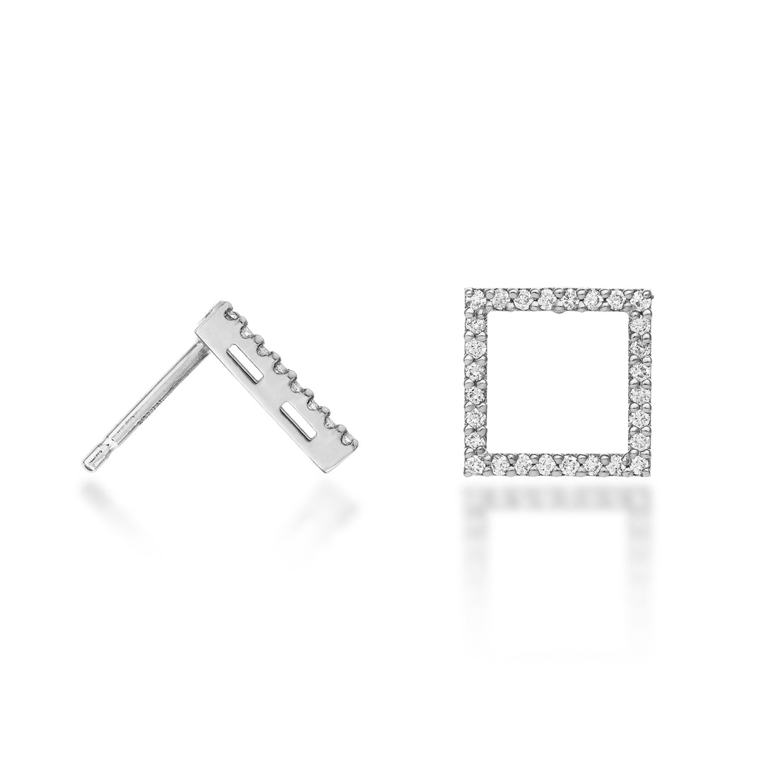 Golay or 18k geometric square shape diamonds 0.33 ct white gold GOFQUADIO4