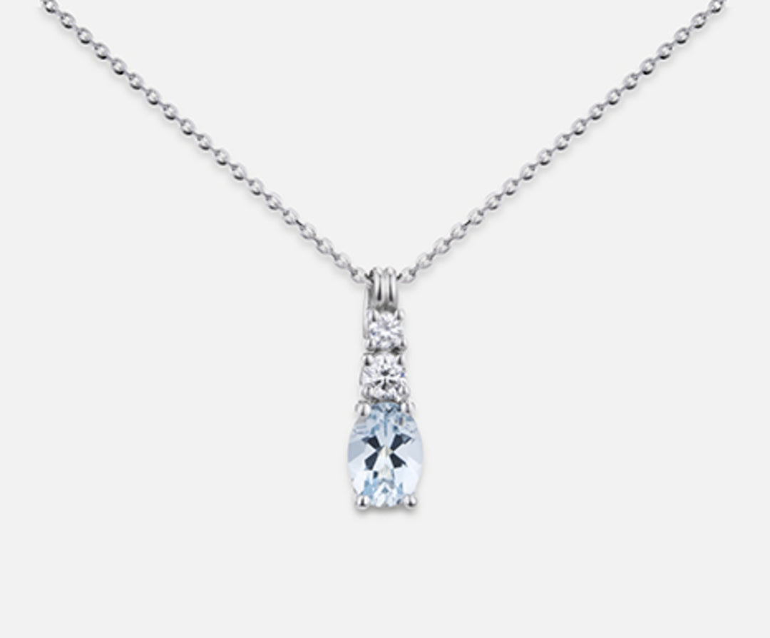 Nihama cl 18k oval aquamarine 7x5 ct.0.50 dia ct.0.15 ND5056O4AM