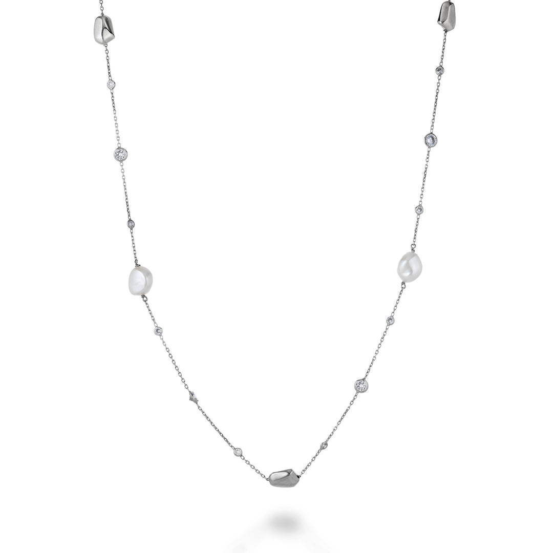 Nihama cl ag925 fw bar 9/10 gem swarovski cm.90 ND7592A4FDBI910