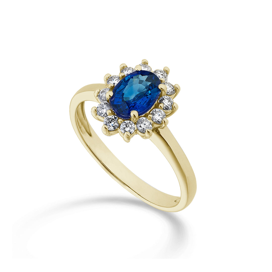 Mikiko an 18k sapphire n. oval 7x5 ct.0.95 diam. 0.30 ct yellow gold MA5094O1ZFN095