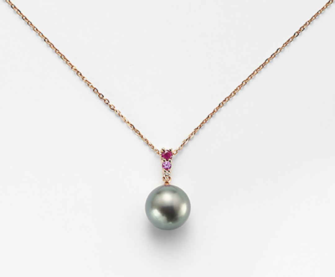 Nihama cl 18k sspb 9/10 diam ct.0.015 pink sapphire 0.05 ct ruby 0.09 ct ND0903O3SANE090