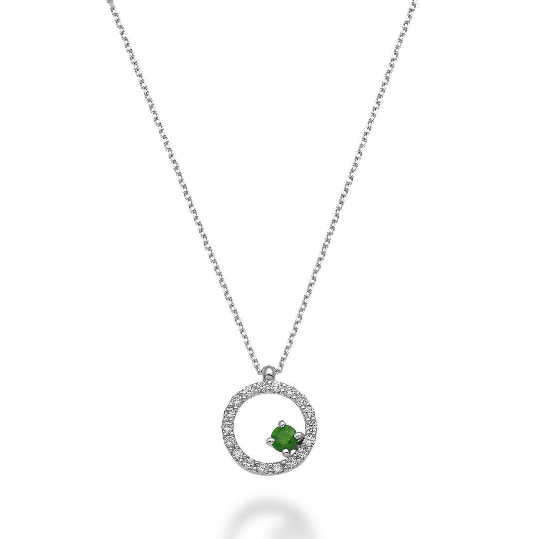 World Diamond Group cl 18k "round" emerald n. ct.0.07 diam. ct.0,14 GD5157O4SMN021