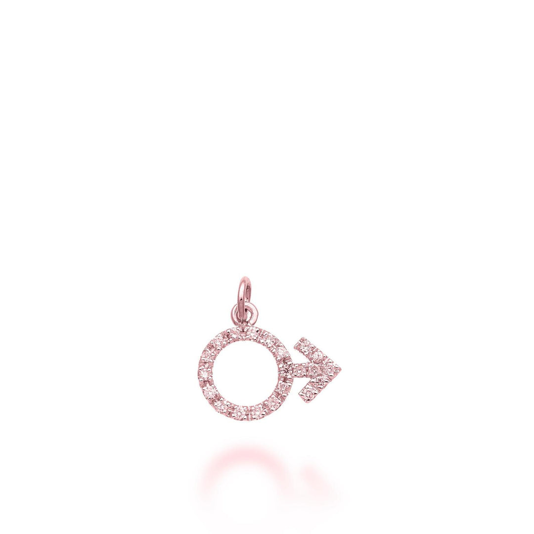 World Diamond Group man symbol pendant 18k ct.0.16 g vs rose gold GPEN216DIO3