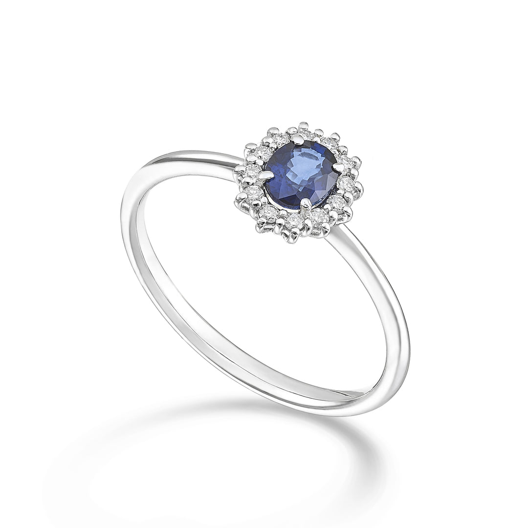 Nihama an 18k sapphire nat. oval 5x4 ct.0.40 diam. 0.10 ct NA5167O4ZFN