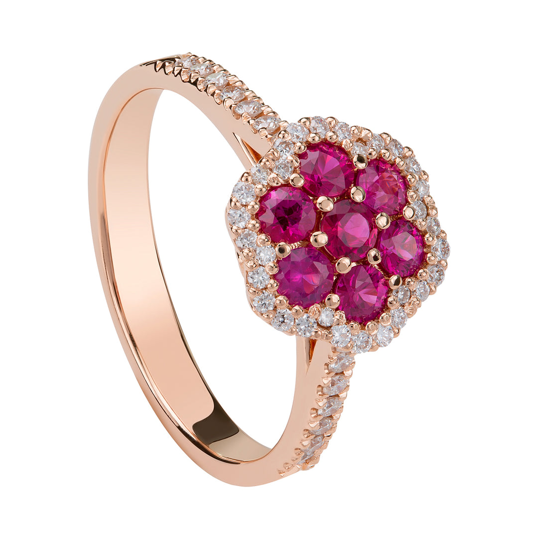 Golay multistone flower ring with white pave rubies APV007DIRU-18011110029