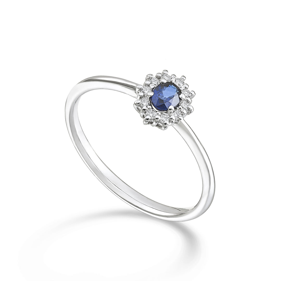 Mikiko an 9k natural sapphire. oval 4x3 ct.0.20 diam. ct.0.08 MA5166R4ZFN