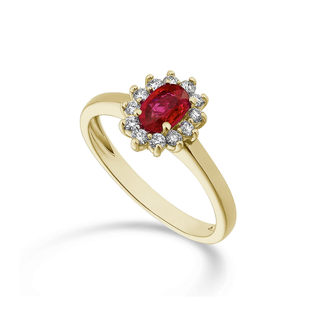 Nihama an 18k oval ruby ​​6x4 yellow gold ct. 0.40 diam. 0.23 ct NA5093O1RBC