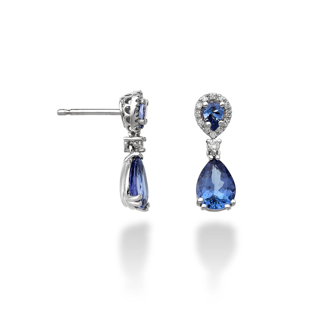 Golay tanzanite drop earrings 10x7 and 4x3 and diamonds OCLC207DTZ710-23255110101