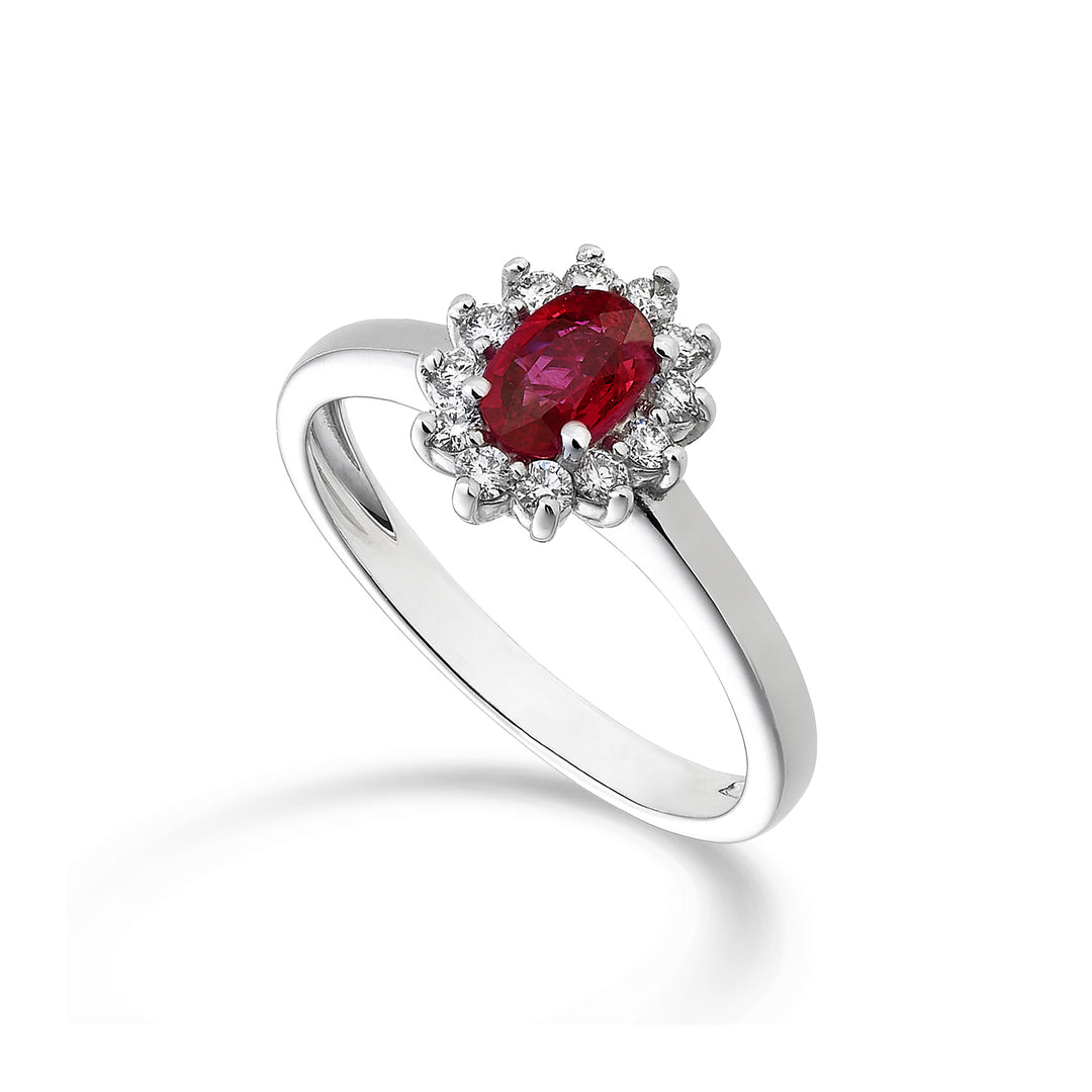 Nihama an 18k ruby ​​n. oval 6x4 ct. 0.62 diam. 0.23 ct NA5093O4RBN062