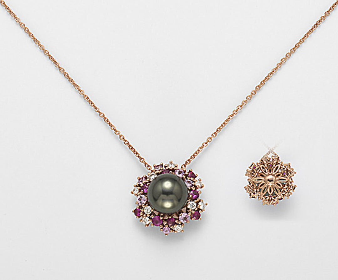 Nihama cl 18k sspb 10/11 ct.0.35 pink sapphires and rubies ct.0.97 ND0902O3SANE100