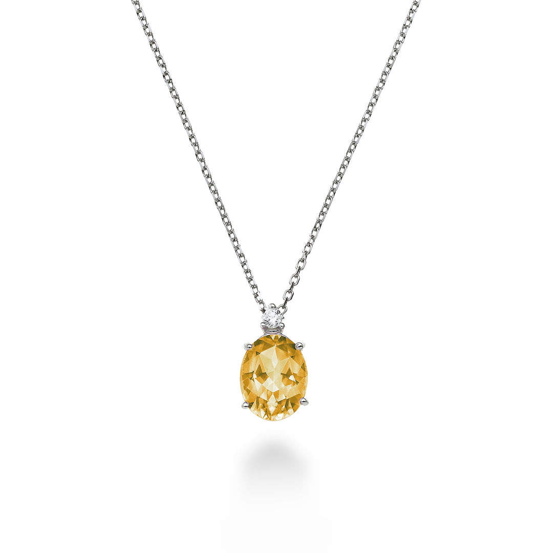 Nihama cl 18k oval citrine 7x5 ct.0,60 diam. ct.0,015 ND5035O4CITR