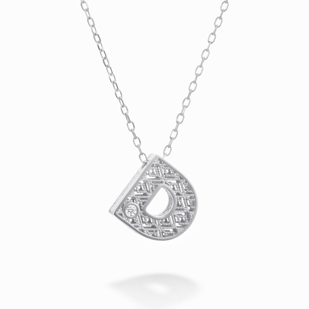 Nihama cl 18k white gold letter diam. ct.0,01 NDLETDO4