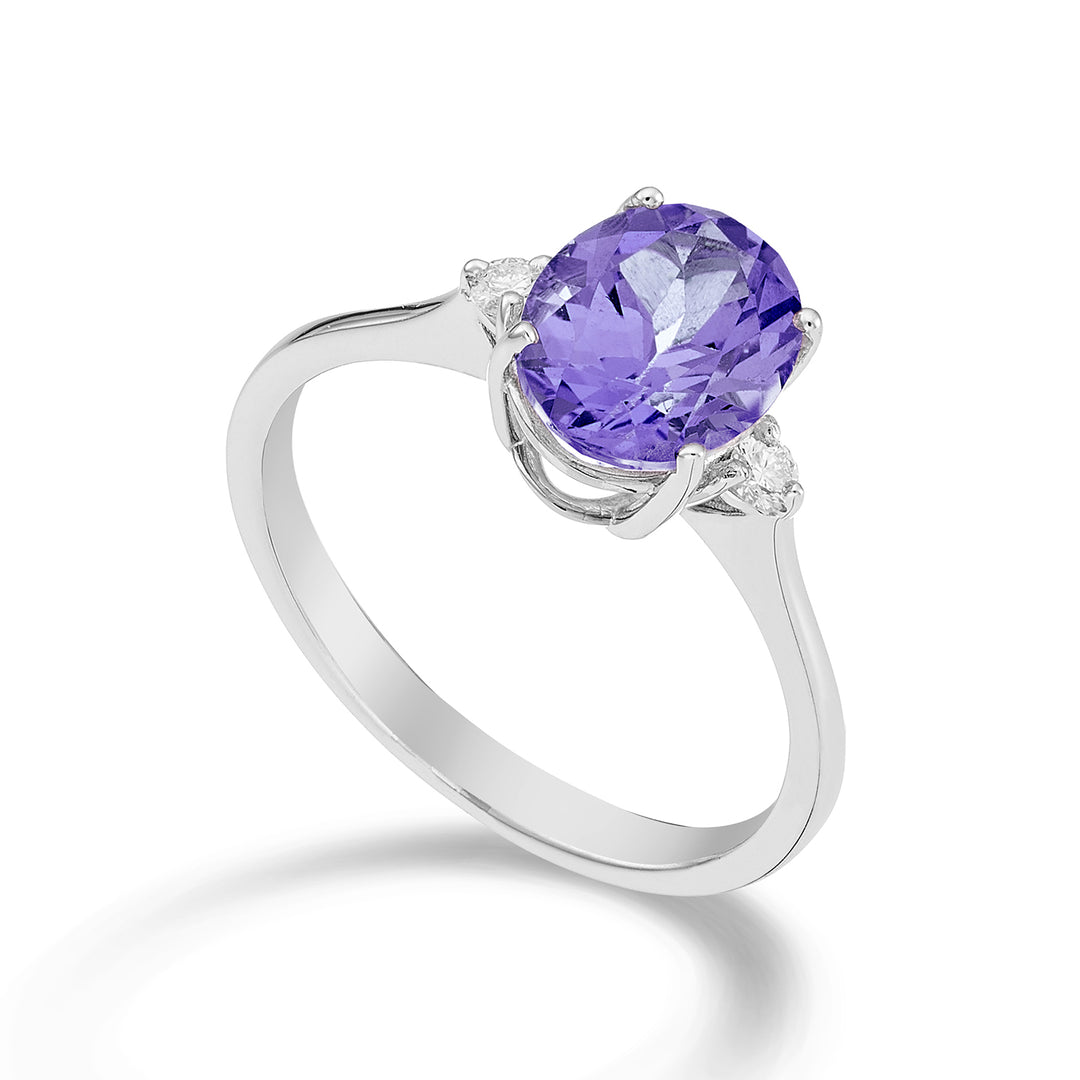 Nihama an 18k oval amethyst 7x9 ct.1,66 diam. ct.0,08 NA5143O4AMET