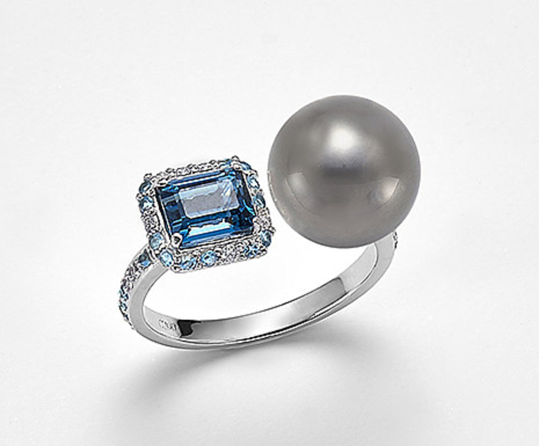Nihama an 18k sspb 10/11 ct.0,10 diam, blue topaz and london t opaze NA0771O4SANE100