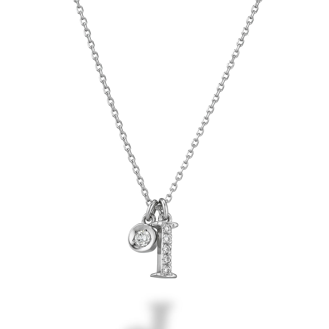 Golay cl 9k letter i white gold diam. ct.0,06 GPLIDR4