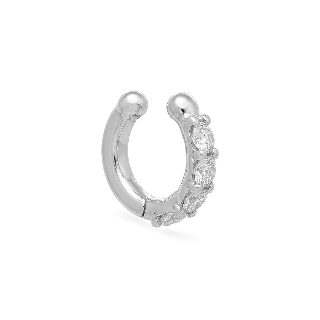 X-Diamond or ear cuff spring 9kt with four lab g.d. in white gold LXDOEC781R4BI032