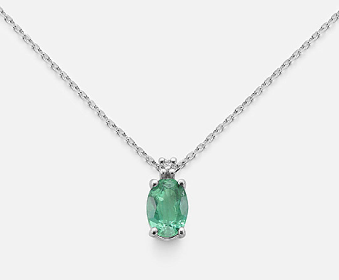 Nihama cl 9k oval emerald 6x4 ct.0.30 diam. ct.0,01 ND5034R4BE